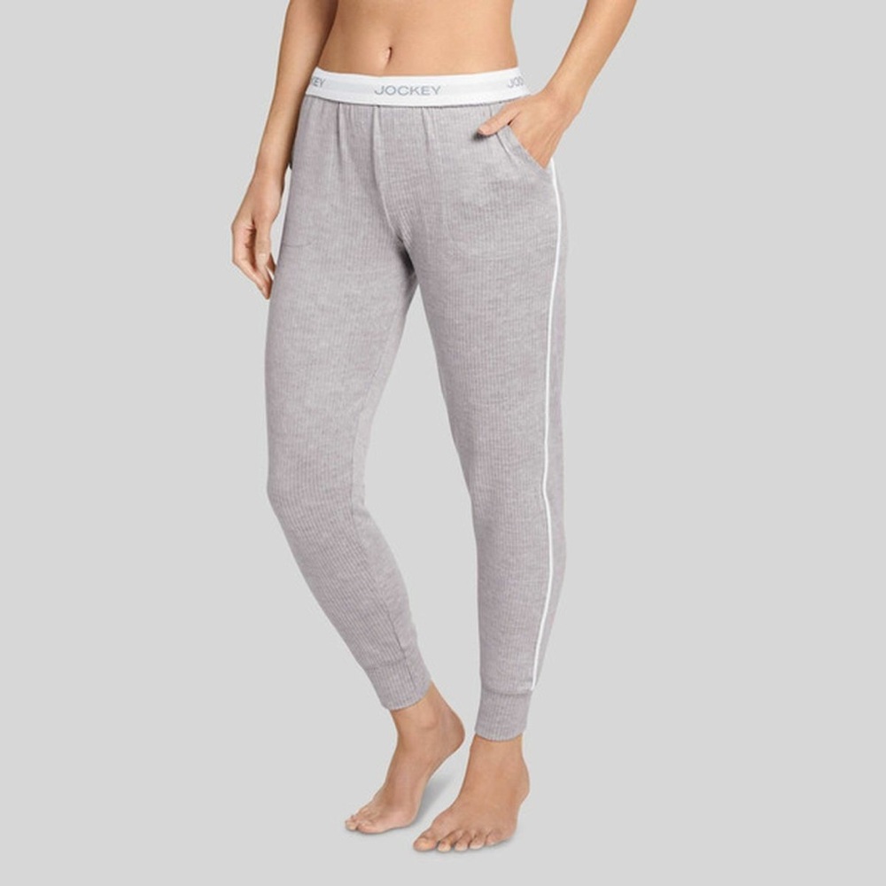 Jockey Generation Women's Retro Vibes Ribbed
Jogger Pajama Pants - Gray Heather